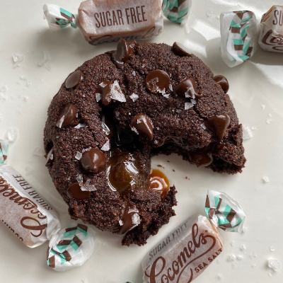 Salted Caramel Stuffed Double Chocolate Chip Cookies